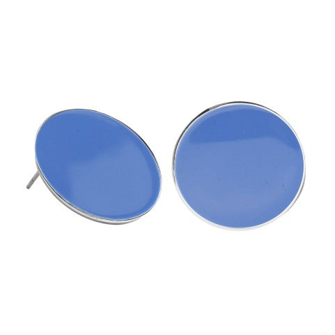 dana point circle post earrings blue